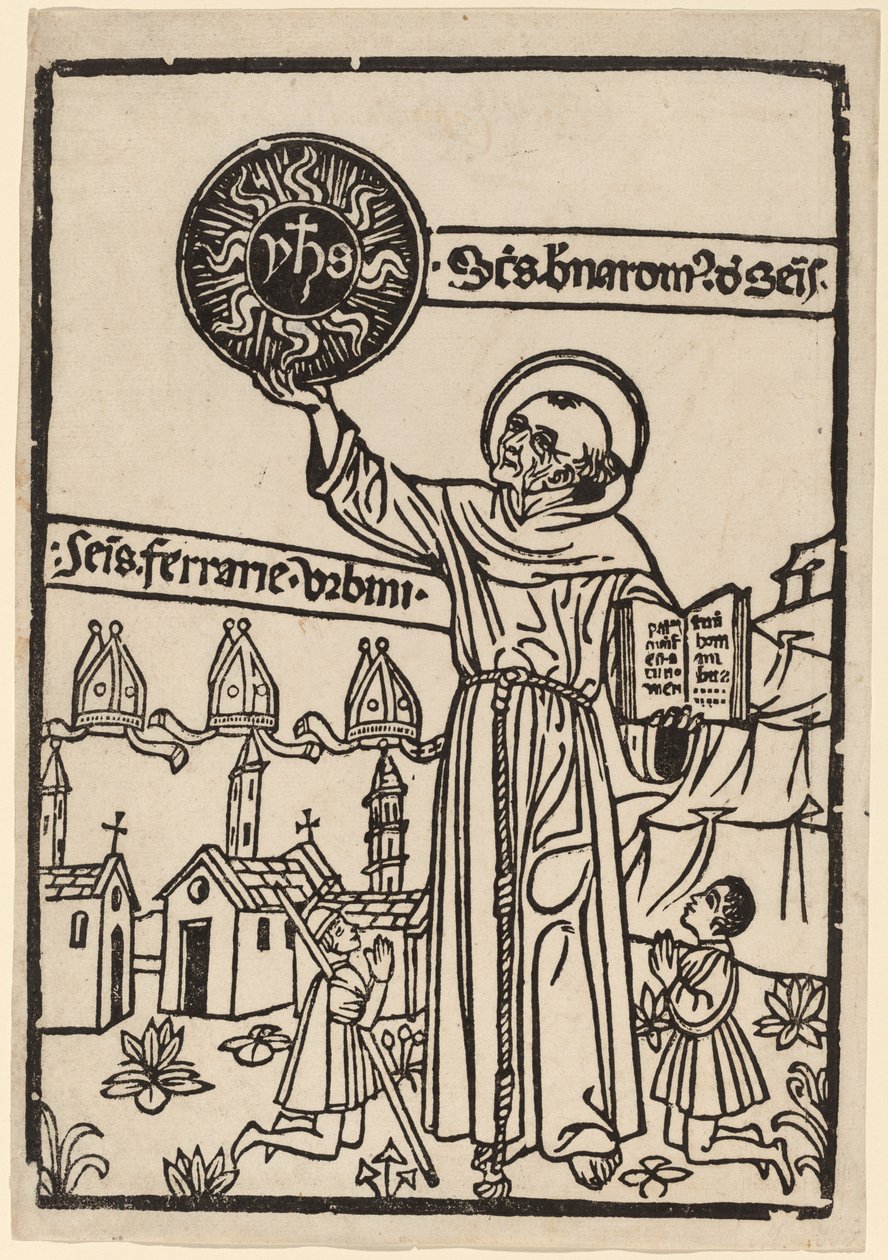 Sankt Bernardino av Siena av Italian 15th Century