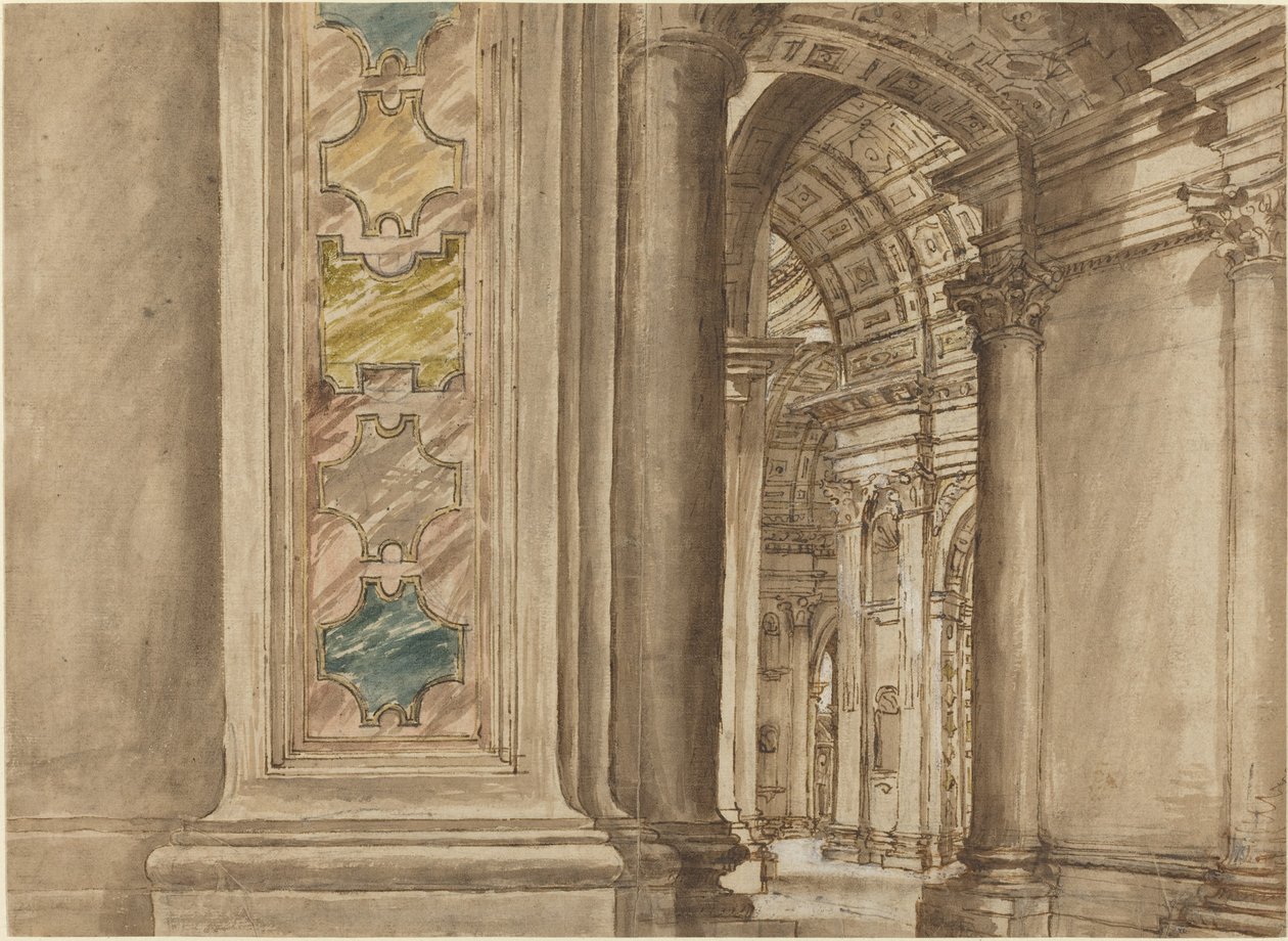 Det inre av Peterskyrkan, Rom av Italian 17th Century