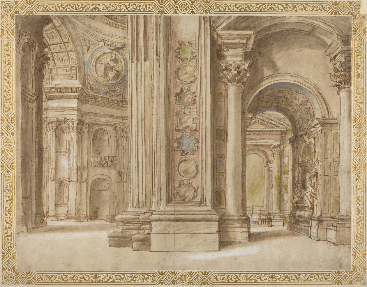 Det inre av Peterskyrkan, Rom av Italian 17th Century