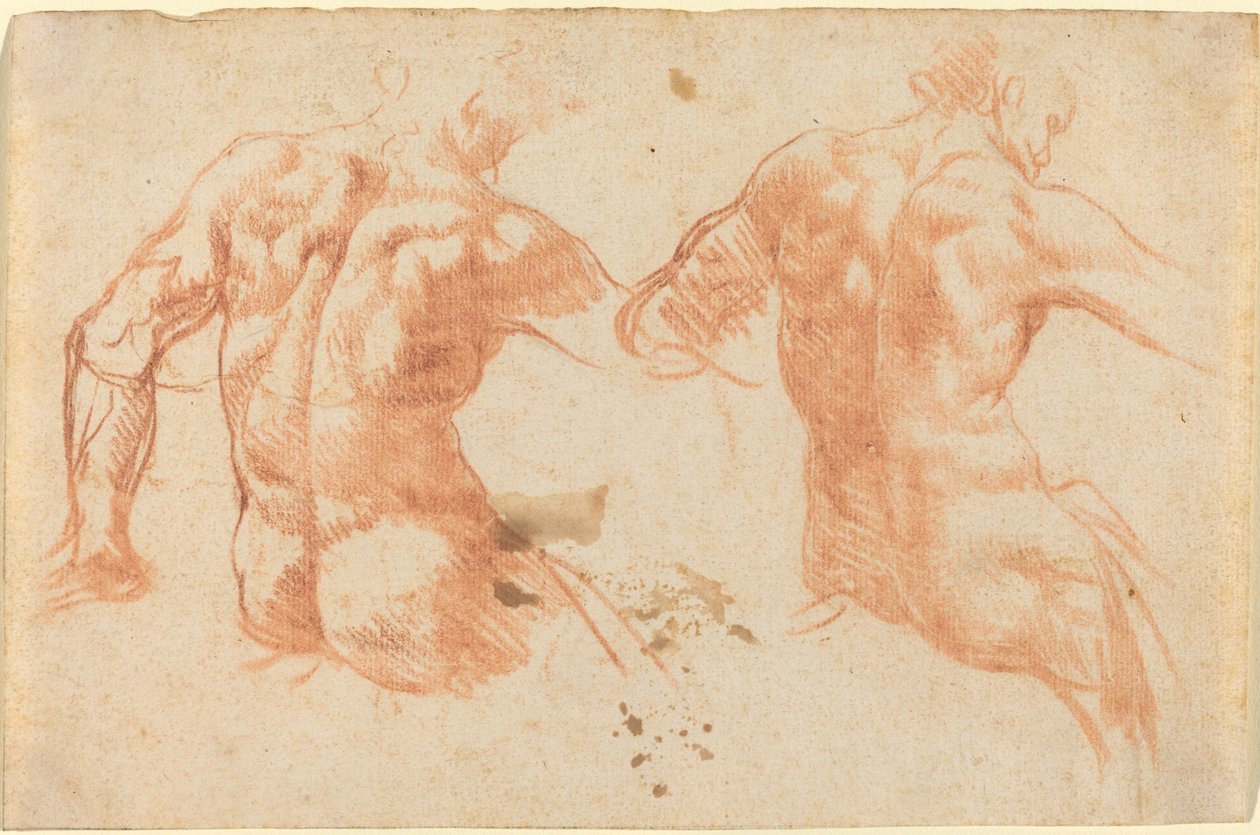 Två nakenbilder av Italian 17th Century