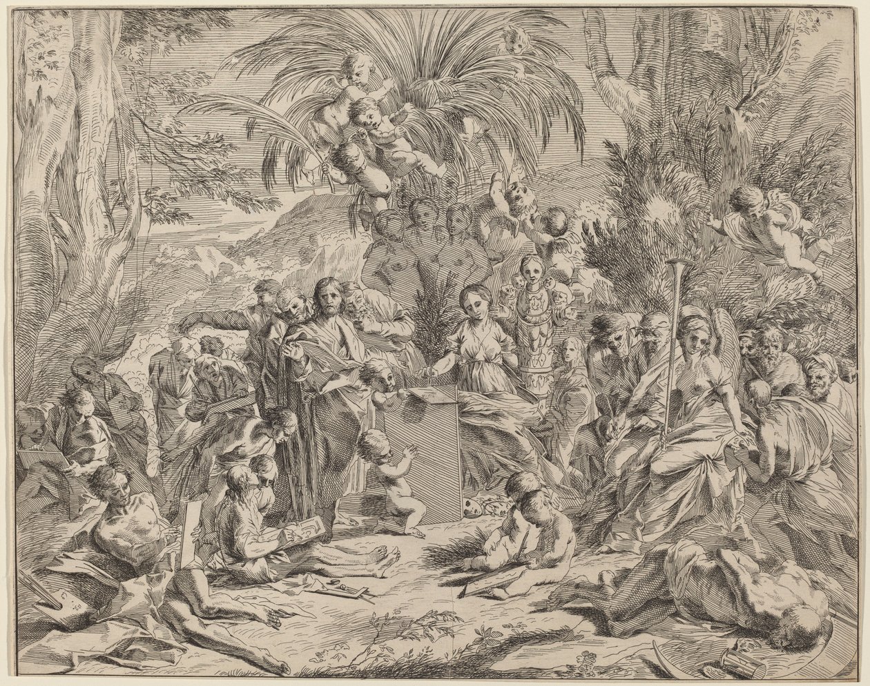 Allegori av målning av Italian 17th Century, after Pietro Testa