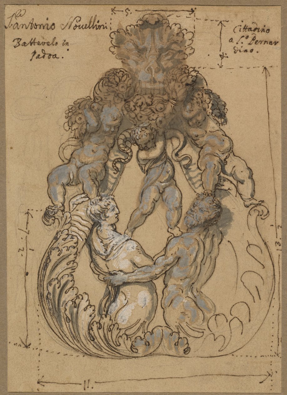 Dörrknacka med Triton, Nereid och Putti av Italian 17th or 18th Century