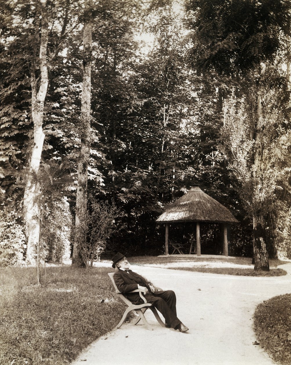 Giuseppe Verdi i trädgården till Villa Verdi, Sant