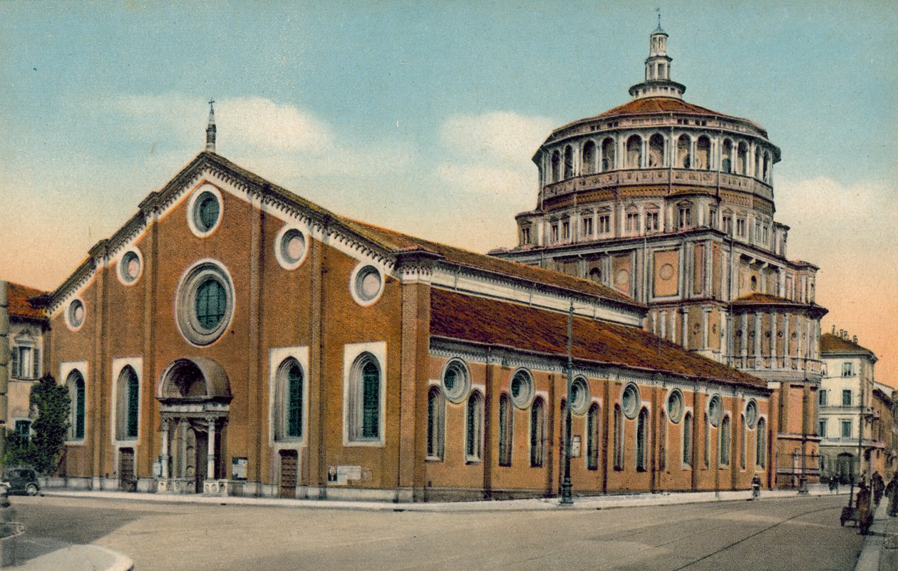 Milano / Milano: Kyrkan S Maria della Grazie (färgfoto) av Italian Photographer
