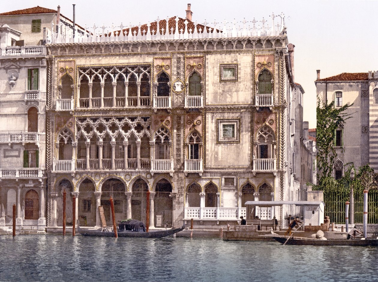 Palazzo Santa Sofia, eller Ca dOro vid Canal Grande i Venedig, 1890-1900 av Italian Photographer