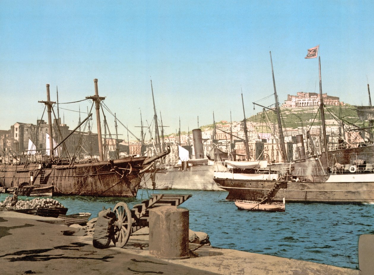 Port of Neapel, pub. c.1891 av Italian Photographer