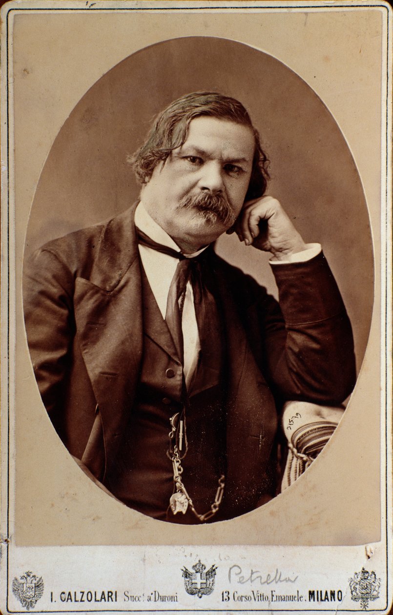 Porträtt av Enrico (Errico) Petrella (1813-1877), italiensk operakompositör av Italian Photographer