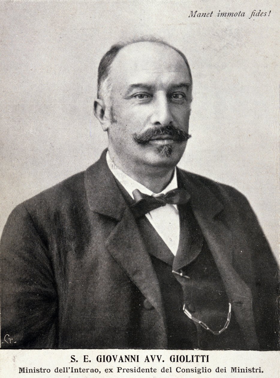 Porträtt av Giovanni Giolitti (1842-1928), italiensk politiker. av Italian Photographer