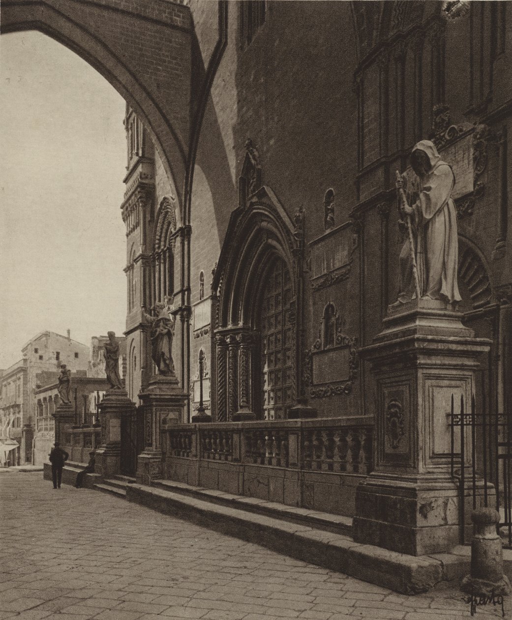 Sicilien / Sicilien: Palermo, Katedralen, detalj (svartvitt foto) av Italian Photographer