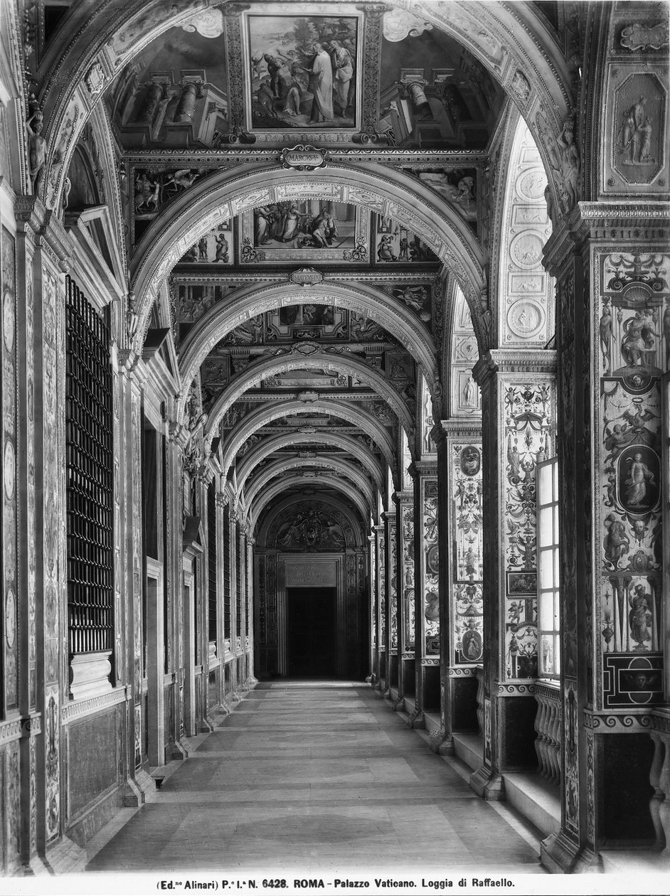 Rafaels loggia, Vatikanpalatset, Vatikanstaten (s/v foto) av Italian Photographer