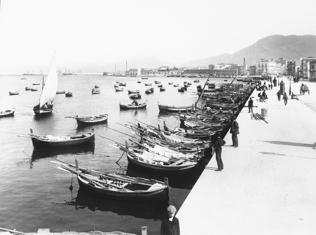 Hamnen i Palermo, Sicilien, ca 1920 av Italian Photographer