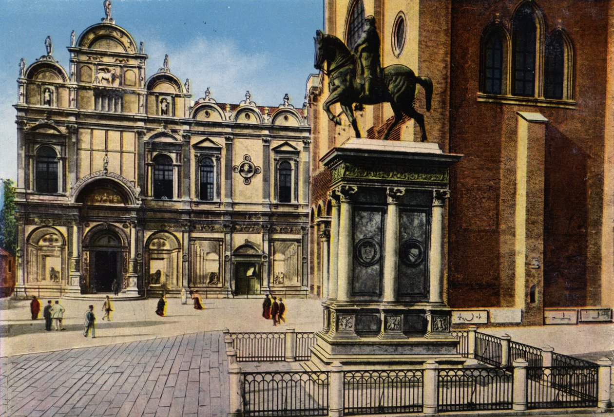 Venedig / Venedig: Monument till minne av B Colleoni (färgfoto) av Italian Photographer