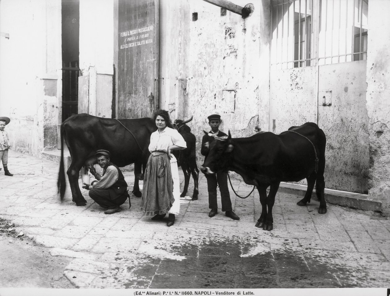 En mjölksäljare, från Life in Neapel av Italian Photographer Italian Photographer