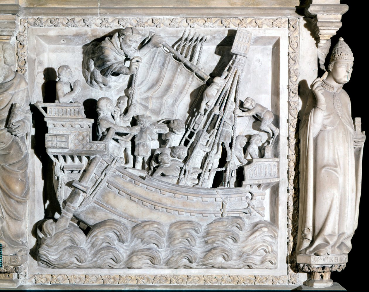 1300-talsskepp. Kyrkan St Eustorgio i Milano. av Italian School