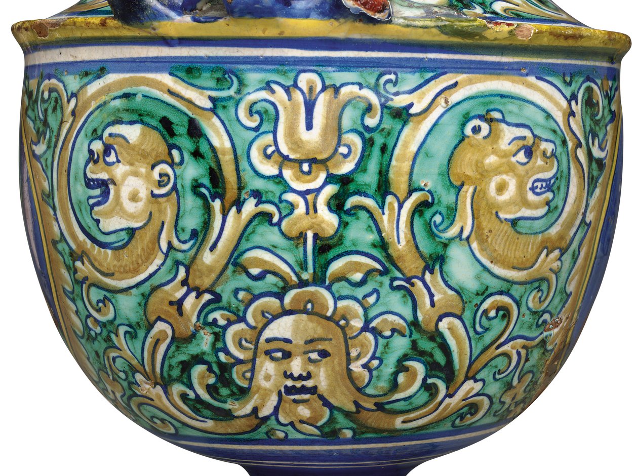 En Deruta maiolica vas med två handtag, ca 1525-50 av Italian School