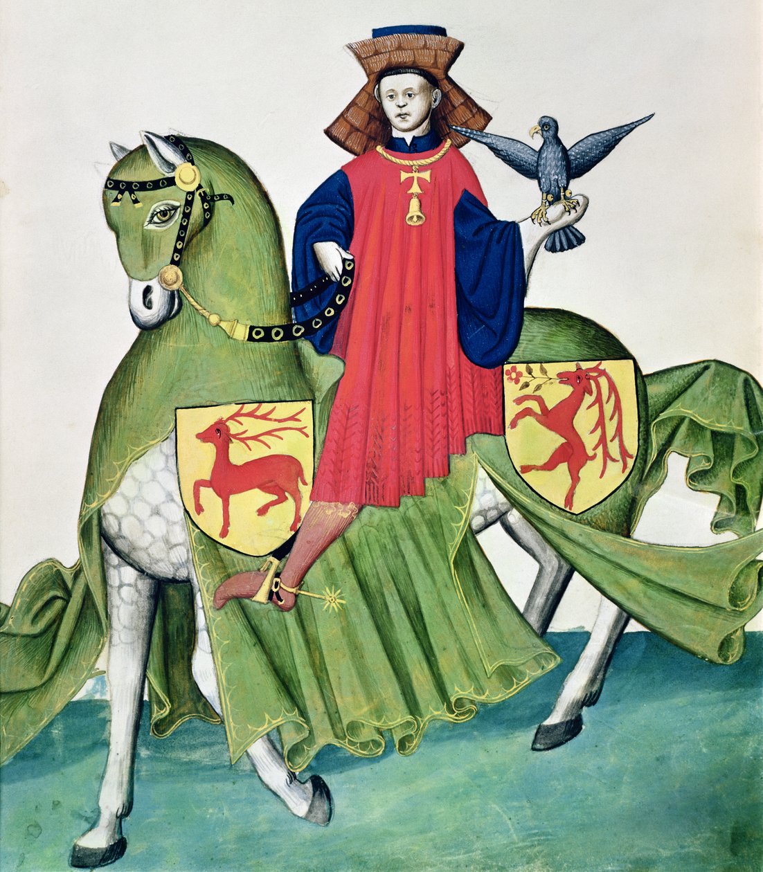 En falkonerare, från Codex de Capodilista (vellum) av Italian School