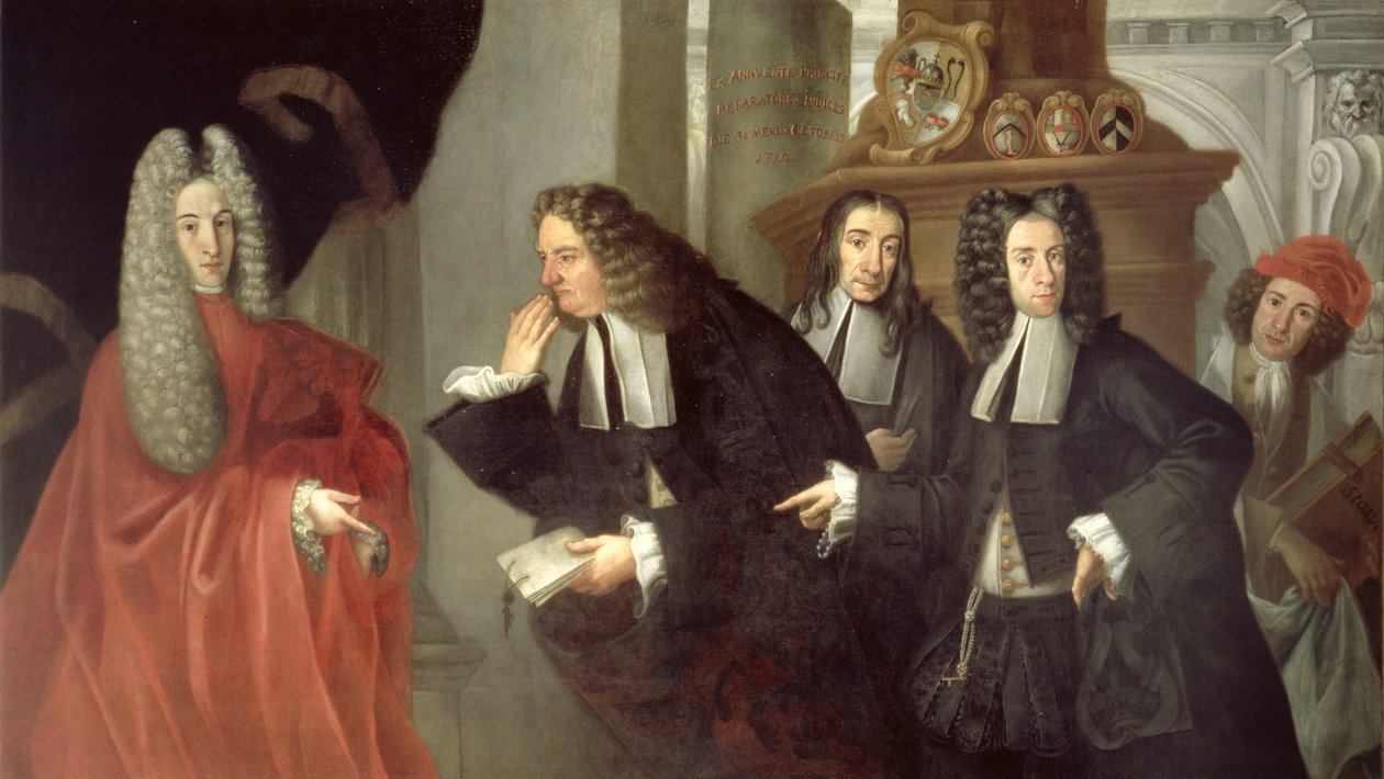En domare och tre advokater, Venetian School av Italian School