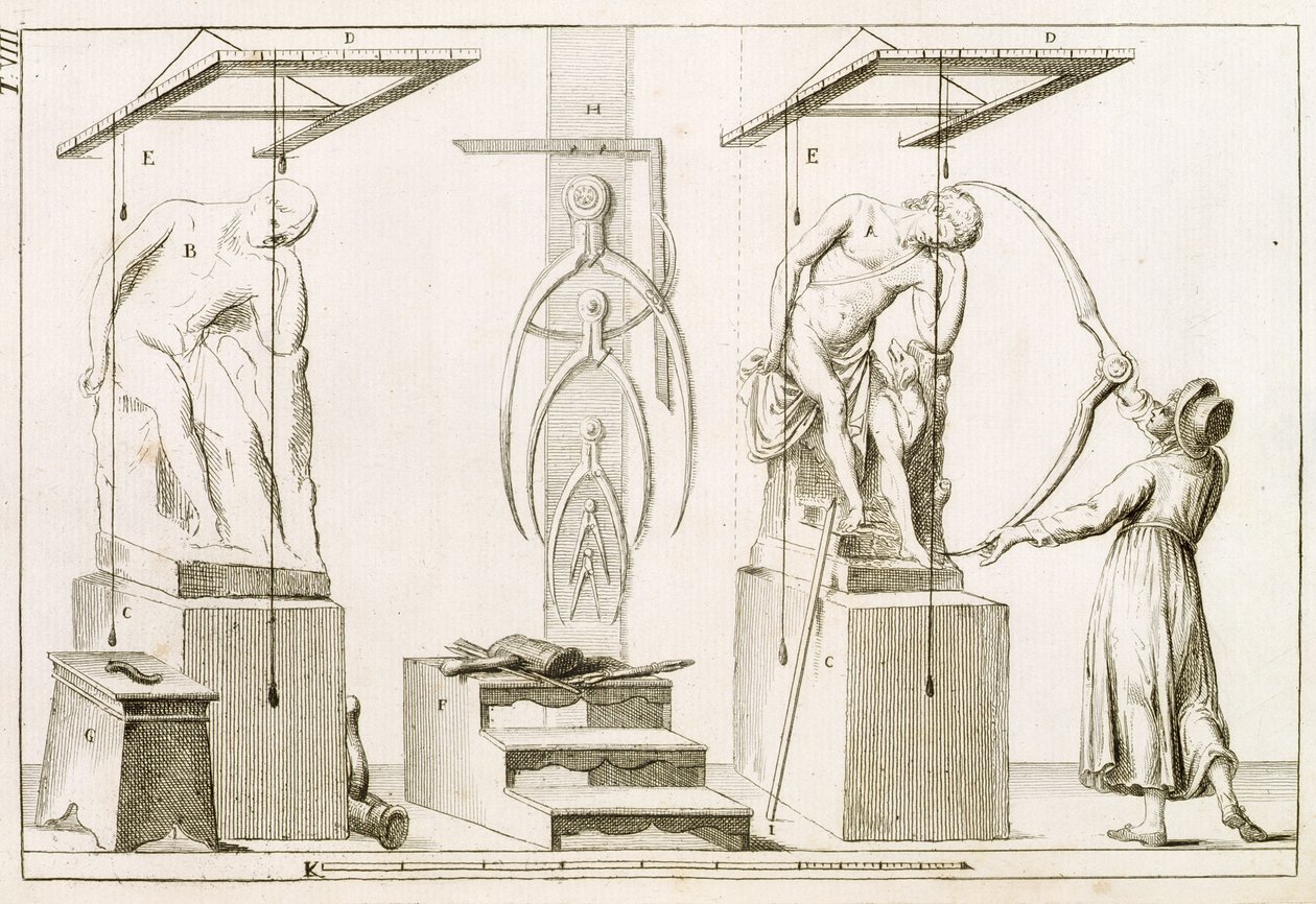 A Sculptors Studio, ca 1800 av Italian School
