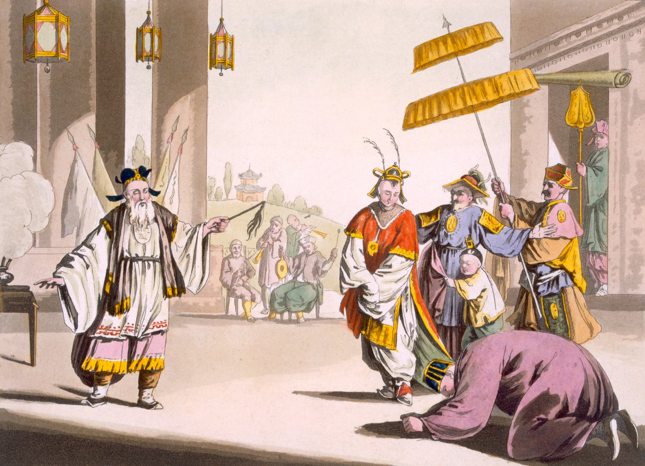 En teaterföreställning i det fria, ca 1820-30-talen av Italian School