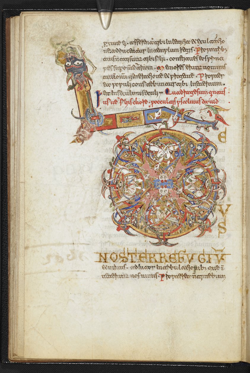Lägg till. 18859 fol.24v från Monte Cassino Psalter (vellum) av Italian School