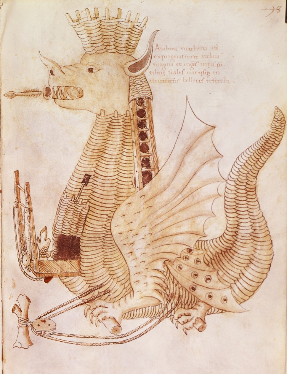 Lägg till 24945 fol.194 Design för en belägringsmotor, från 