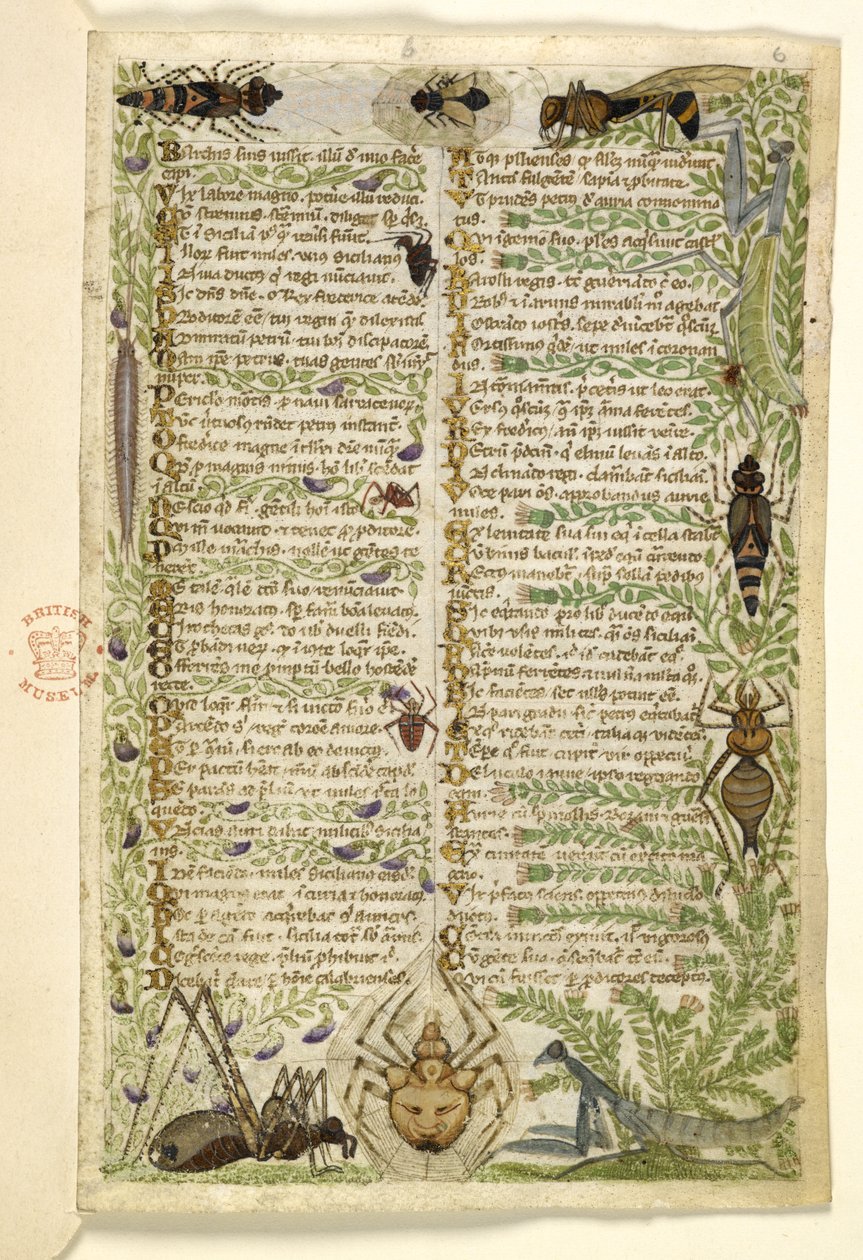 Lägg till MS 28841 f.006r Blad från en prosaavhandling om de sju lasterna och en vers om händelser från Siciliens historia på Fredrik II:s tid, av Cocharelli, ca 1330-40 av Italian School