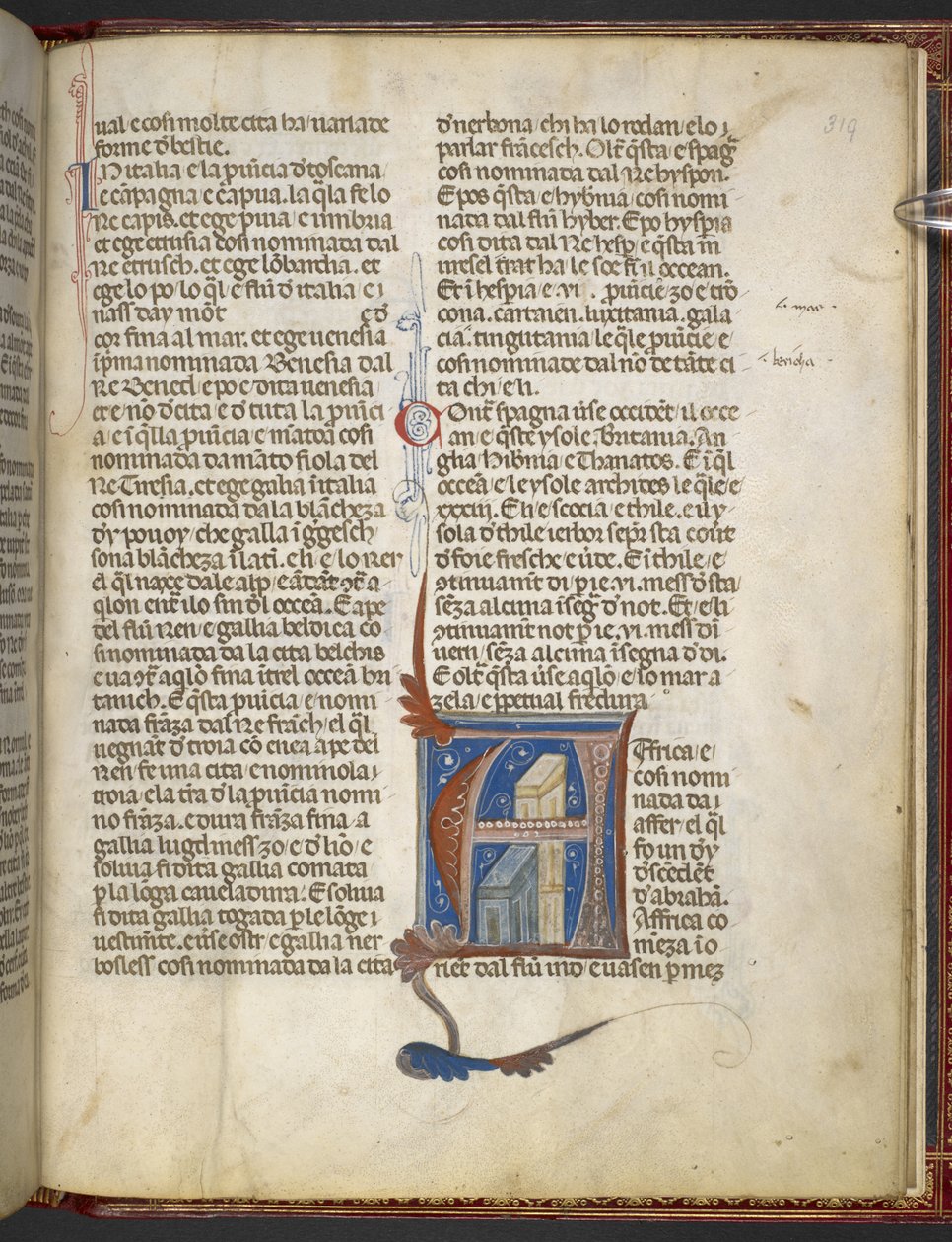 Lägg till MS 8785 Bartholomaeus Anglicus, De Proprietatibus rerum (Om sakernas egenskaper) c.1300-09 (bläck, färg & guld på veläng) av Italian School