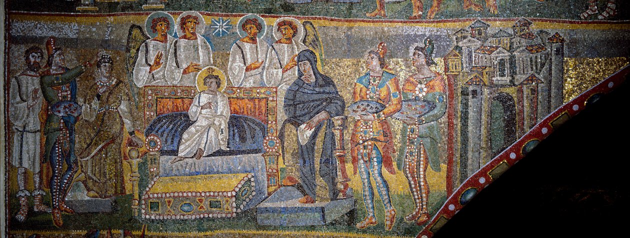 Tillbedjan av Magi (mosaik) av Italian School