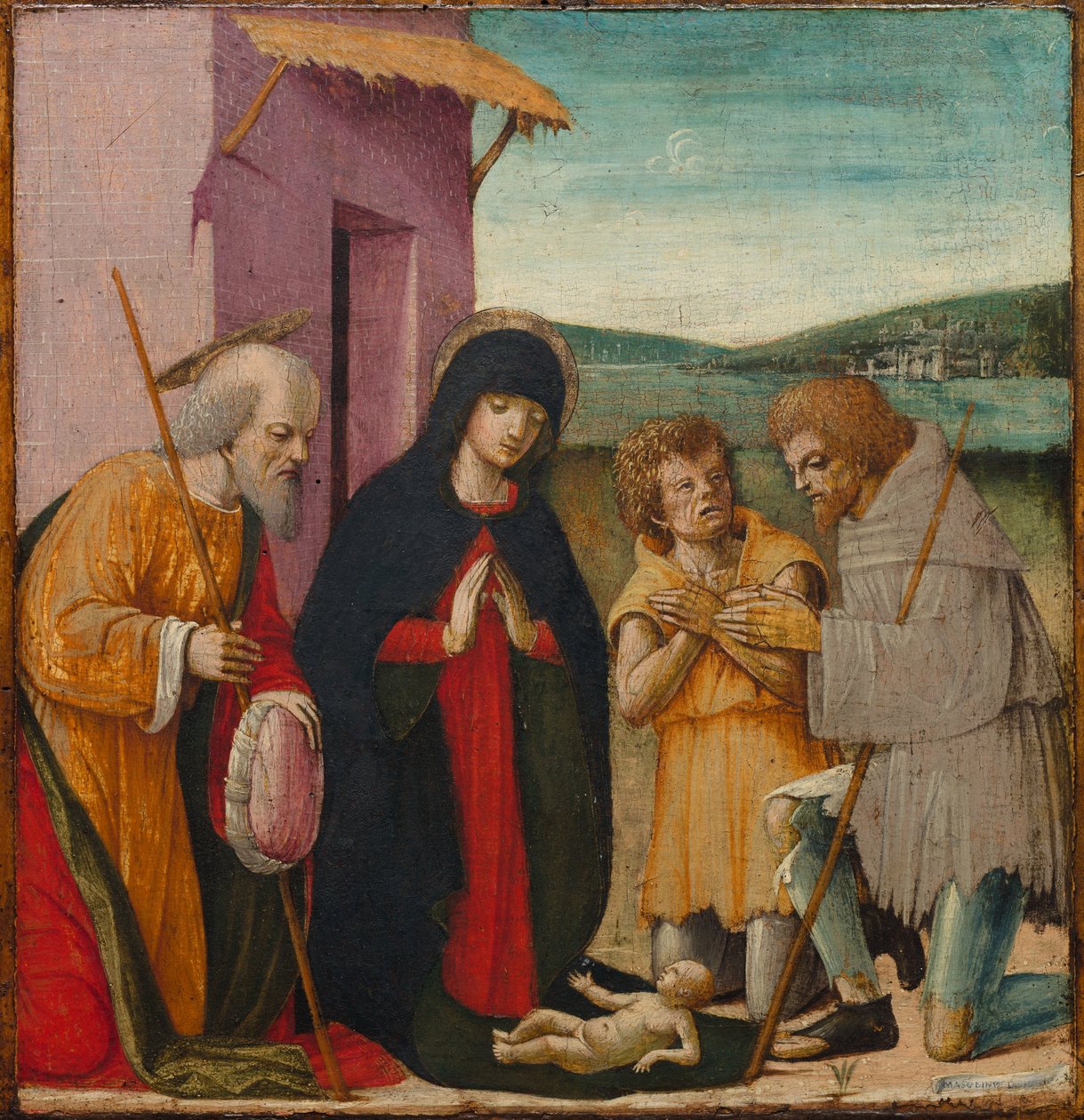 Tillbedjan av herdarna, ca. 1480-1500 (olja på trä) av Italian School