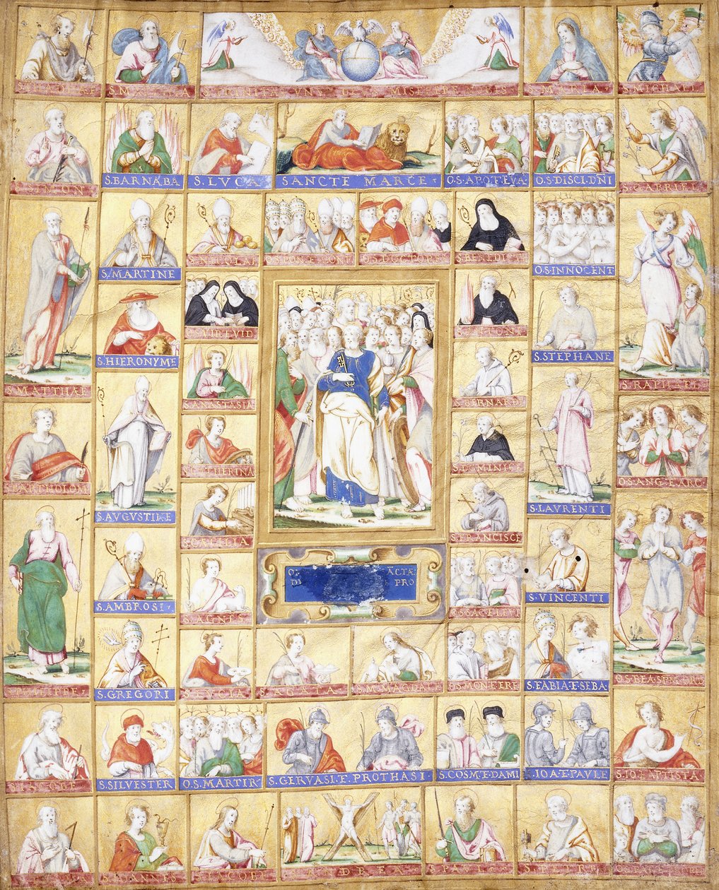 Alla helgons med St. Peter i centrum, ca 1560 av Italian School