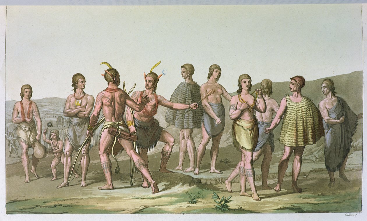 Amerikanska indianer från South Carolina, ca 1820 av Italian School