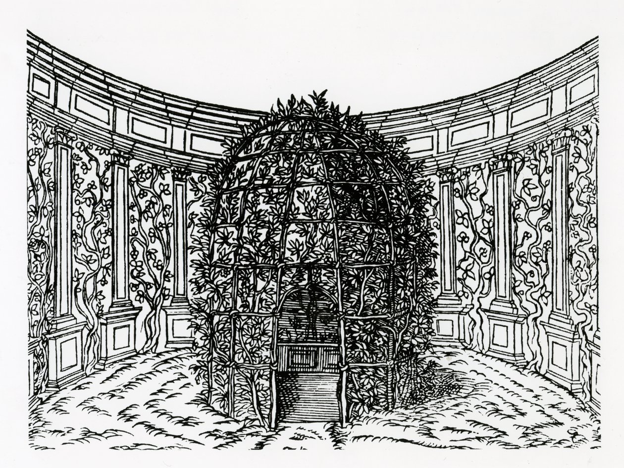 En berså, från Hypnerotomachia Poliphili, tillskriven Francesco Colonna (ca 1432-1527), publicerad 1499 av Italian School