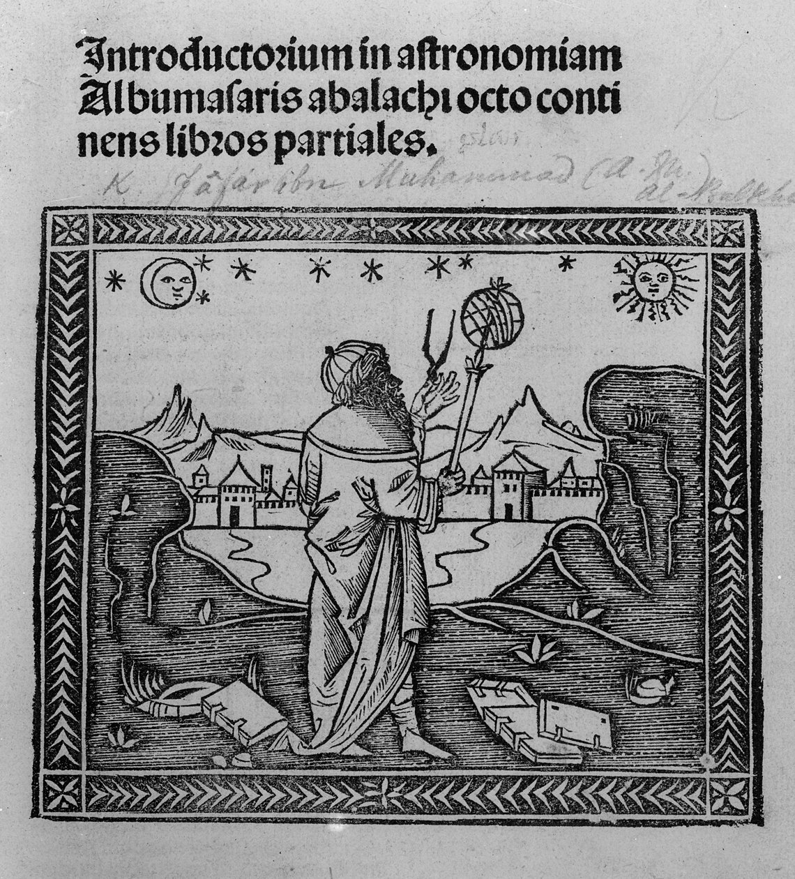An Astronomer stargazing, från Introductorium in Astronomiam, publicerad i Venedig 1506 av Italian School