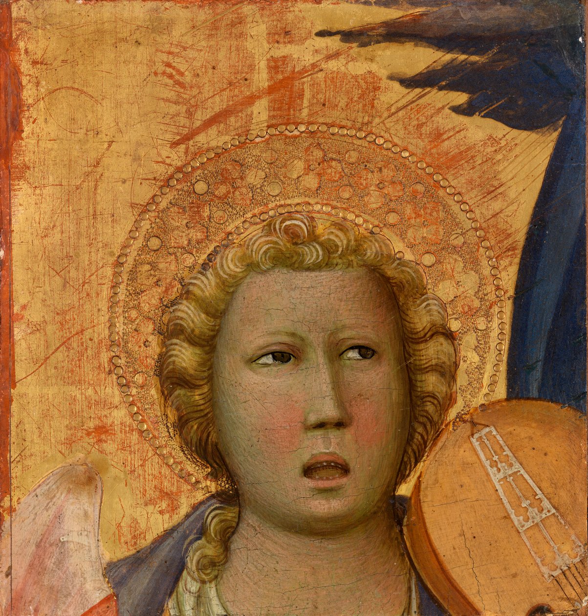Ängel (tempera och bladguld på panelen) av Italian School
