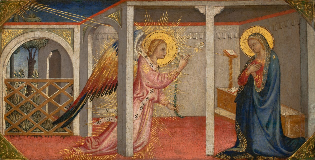 Annunciation, Florens, tidigt-mitten av 1400-talet (tempera på panel) av Italian School
