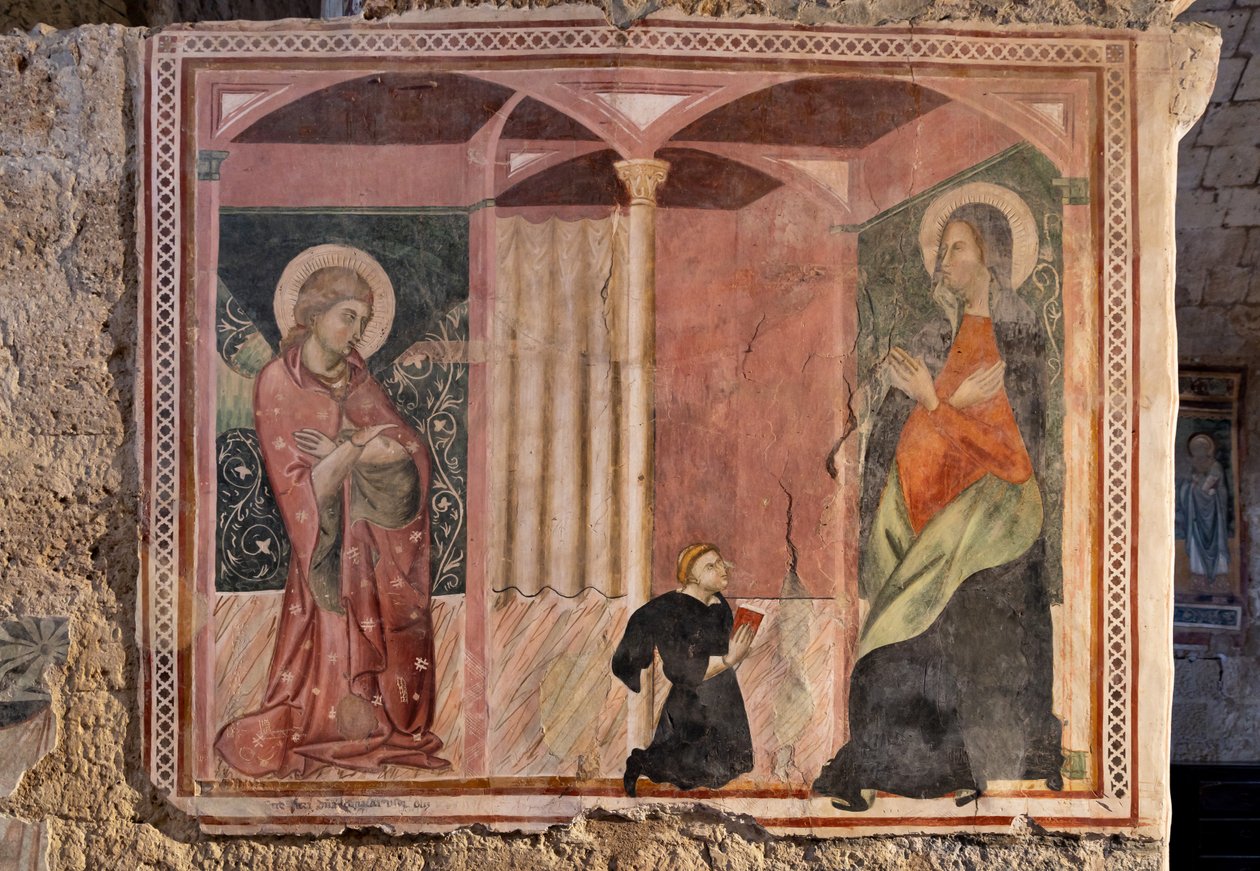 Annunciation, Oratory of the Crucifix, sista fjärdedelen av XIII-talet (fresk) av Italian School