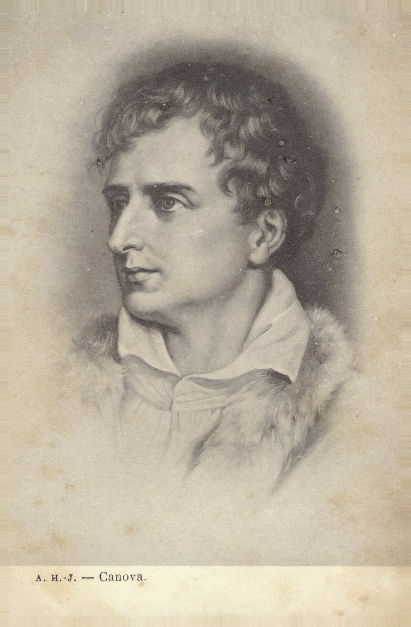 Antonio Canova, italiensk skulptör (litografi) av Italian School
