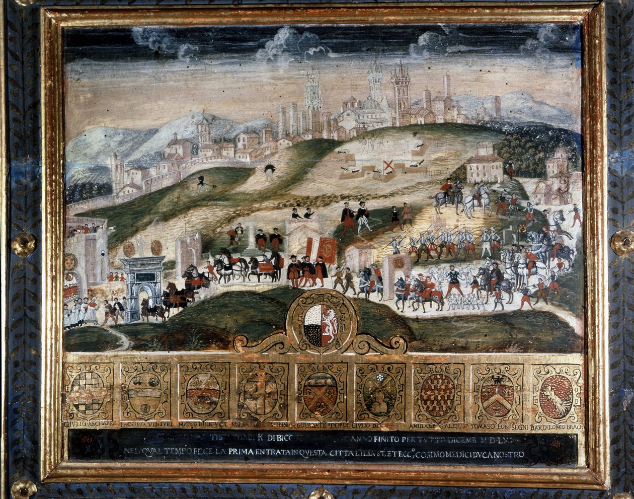 Ankomst till Siena av Cosimo I av Medici (1389 - 1464) - Nationalarkivet, Siena. av Italian School