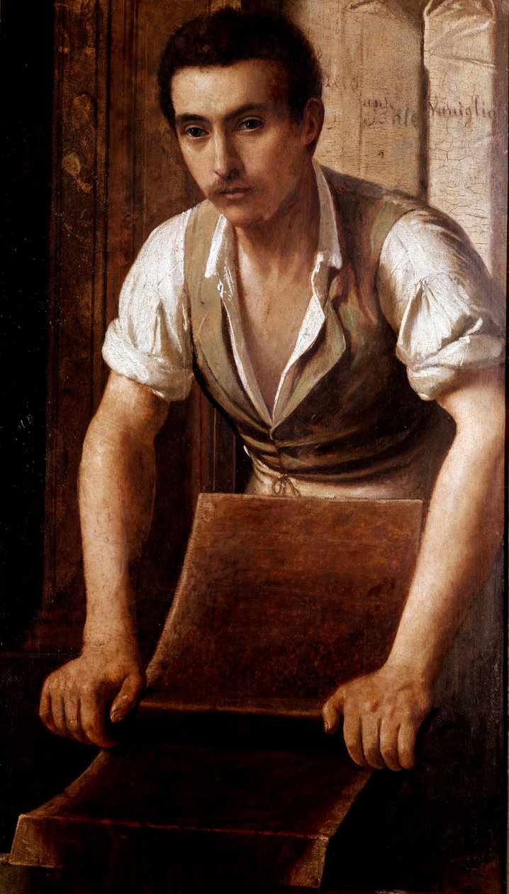 Hantverkstillverkning av choklad Anonym målning av en skylt. 1875-1900 Milano, museo di Milano av Italian School