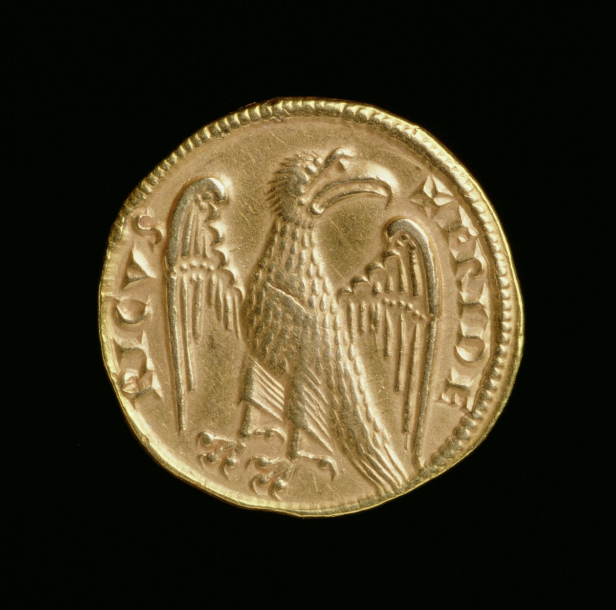 Augustalis av Fredrik II (1198-1250), kungariket Sicilien och södra Italien, Messina myntverk, 1231-50 (omvänd) (guld) (för framsidan se 168052) av Italian School