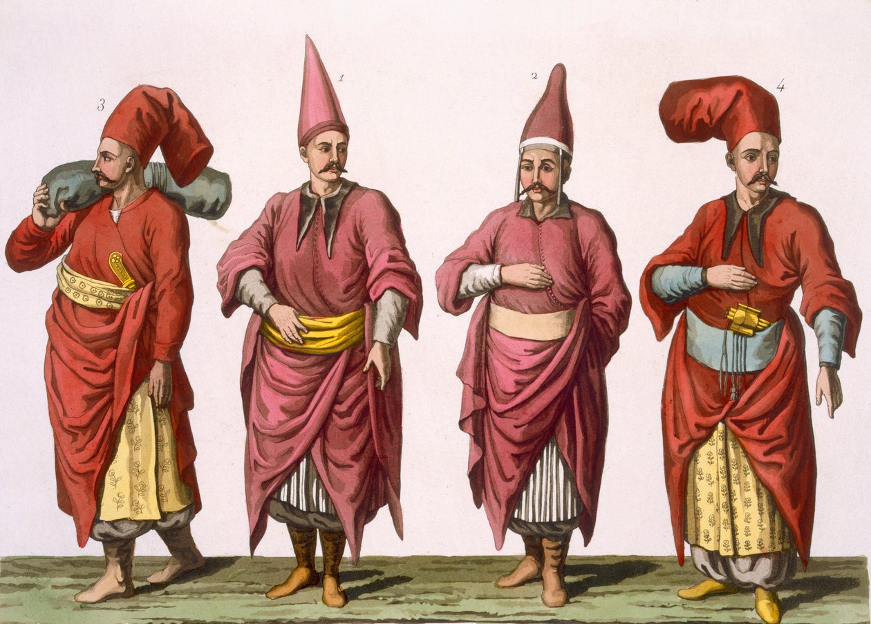 Baltadji, Kizlar-Aga etc., plåt 6 från del III, volym I av Nationernas historia, graverad av V. Raineri (akvatint) av Italian School