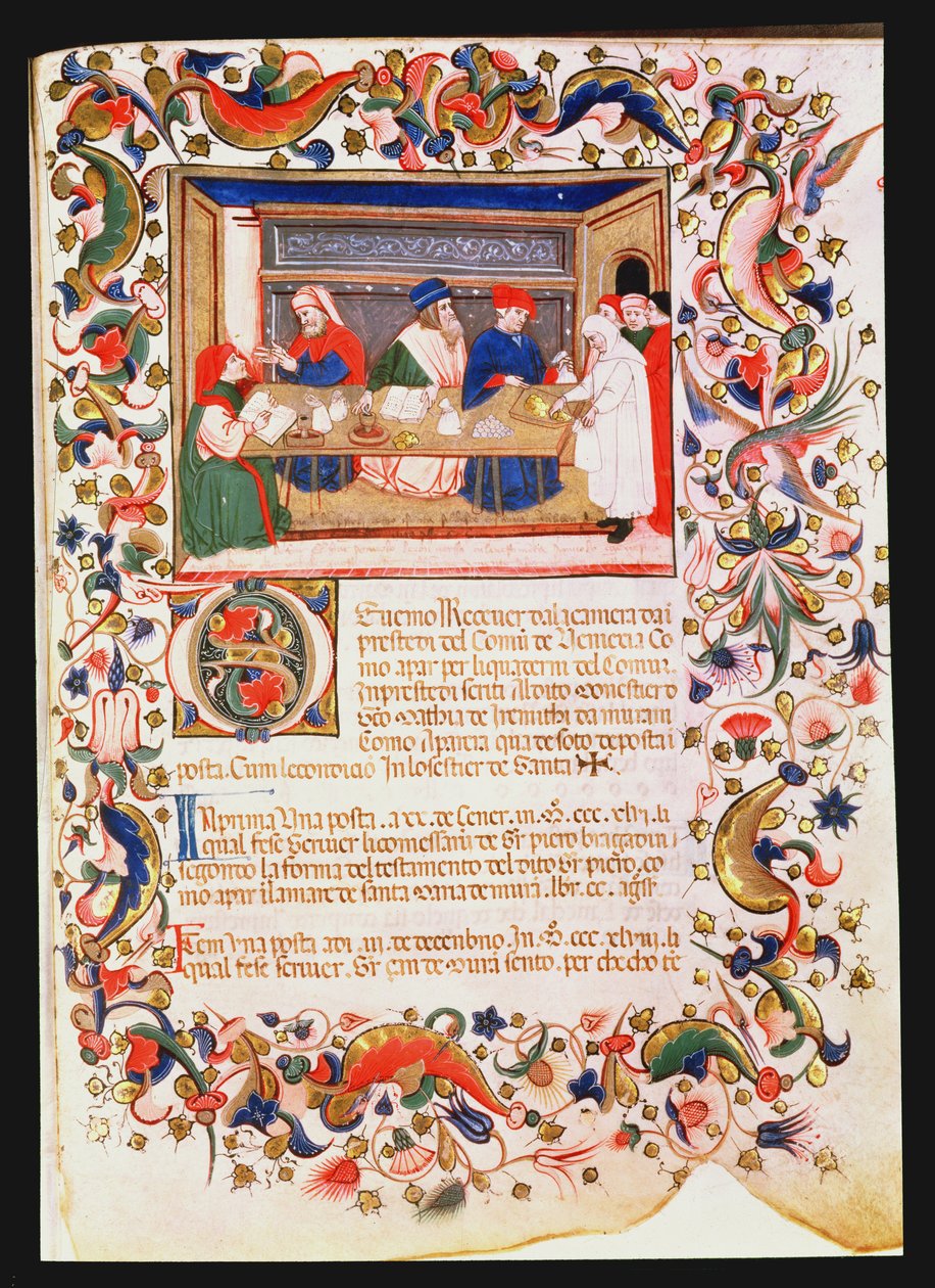 Banking, Veneto-Bolognese School (miniatyr) (se även 60916 & 60918-9) av Italian School