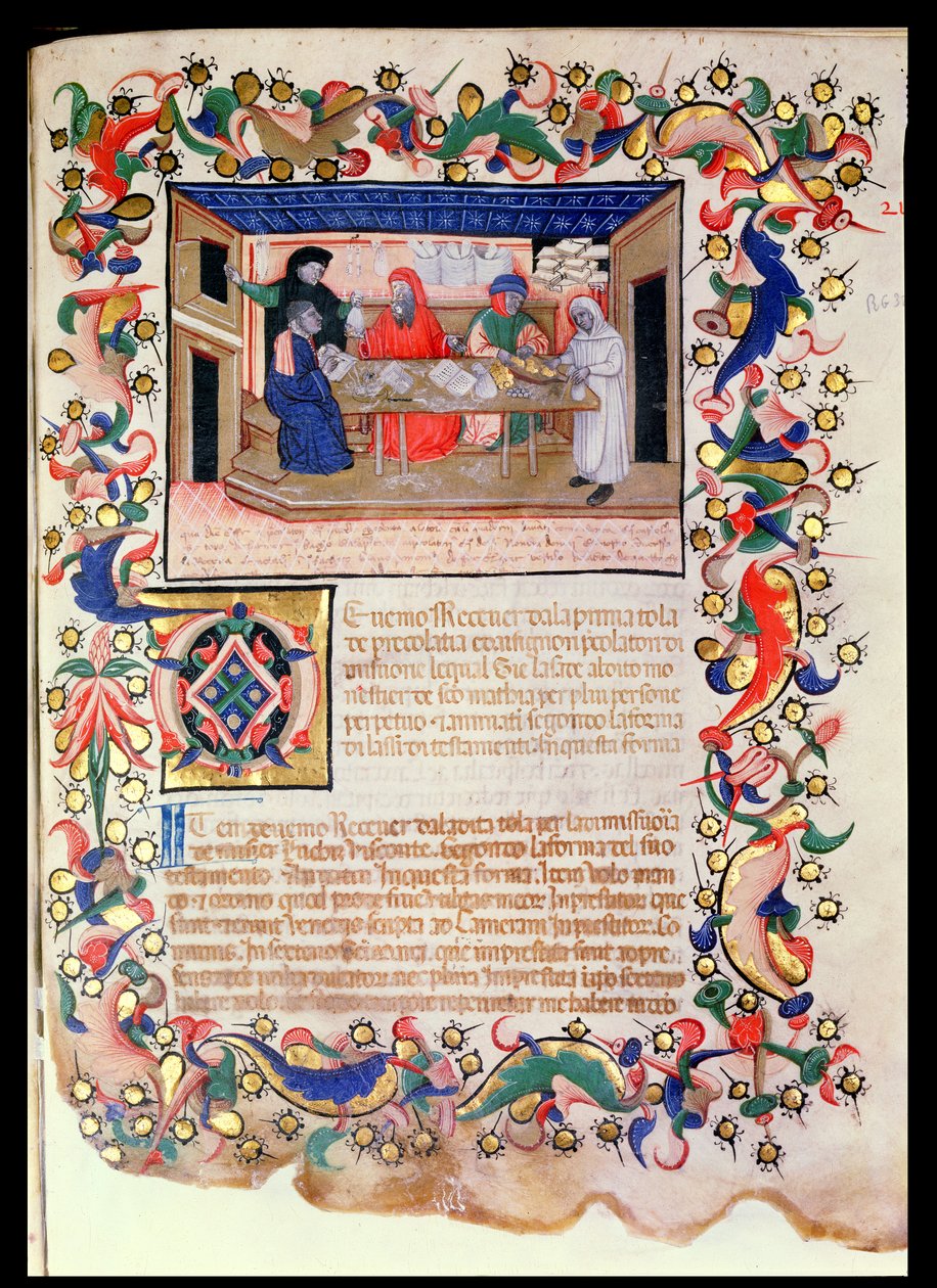 Banking, Veneto-Bolognese School (miniatyr) (se även 60917-19) av Italian School