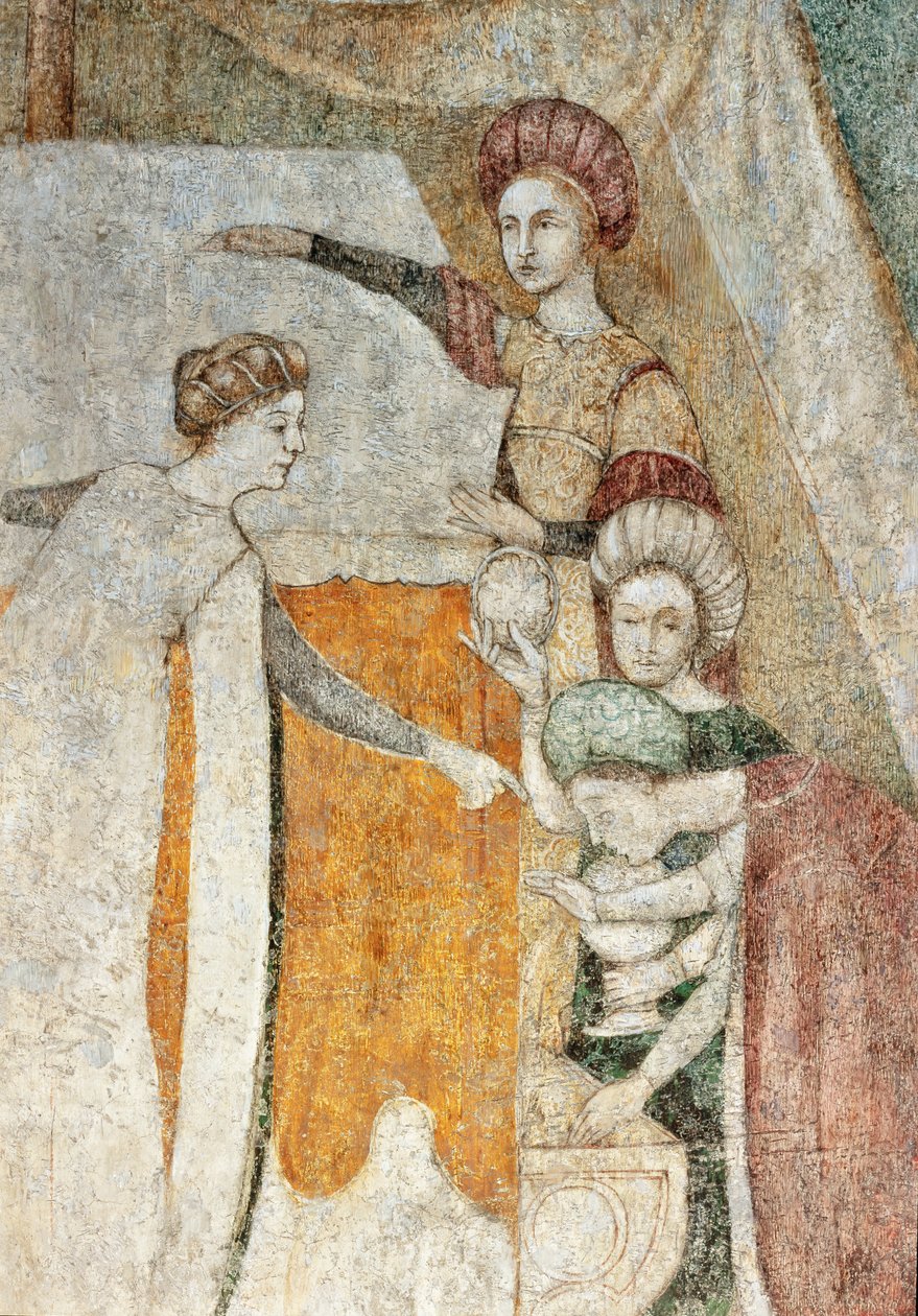 Bicocca degli Arcimboldi: fresk från 1400-talet, detalj (fresk) av Italian School