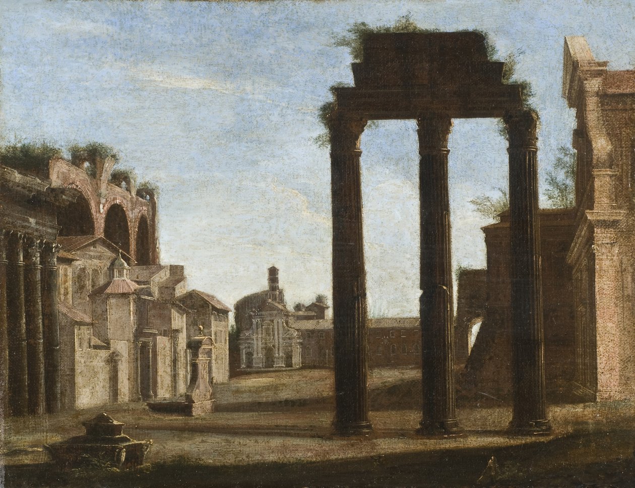 Campo Vaccino i Rom, ca 1650 av Italian School