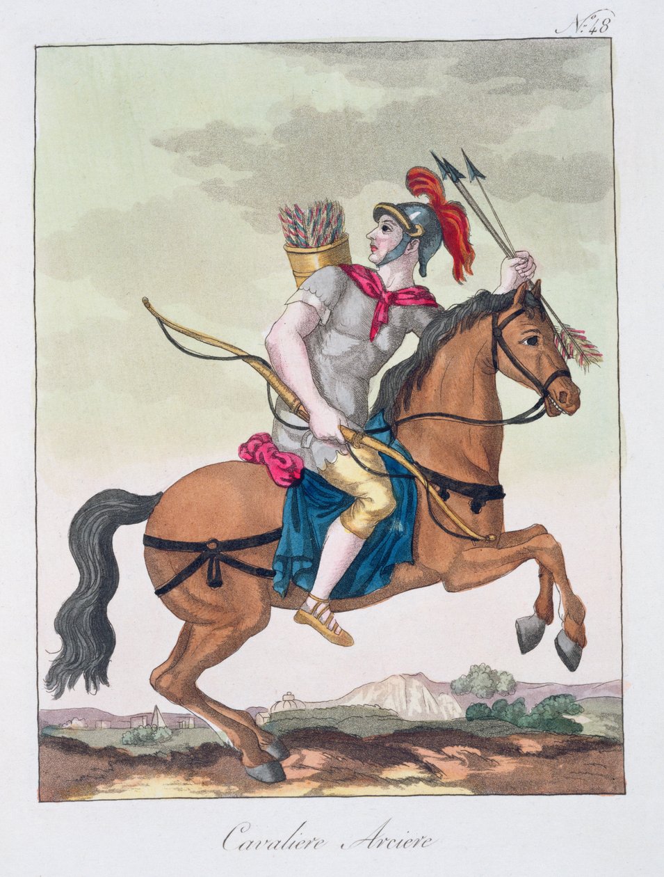 Kavalleribågskytt, från LAntica Roma, 1825 av Italian School