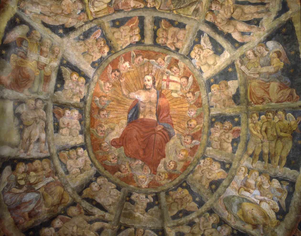 Taket i helgedomen Philippa Mareri, Borgo San Pietro, Italien av Italian School