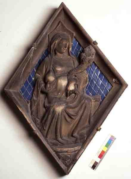 Välgörenhet, reliefpanel från Campanile (marmor och keramik) av Italian School