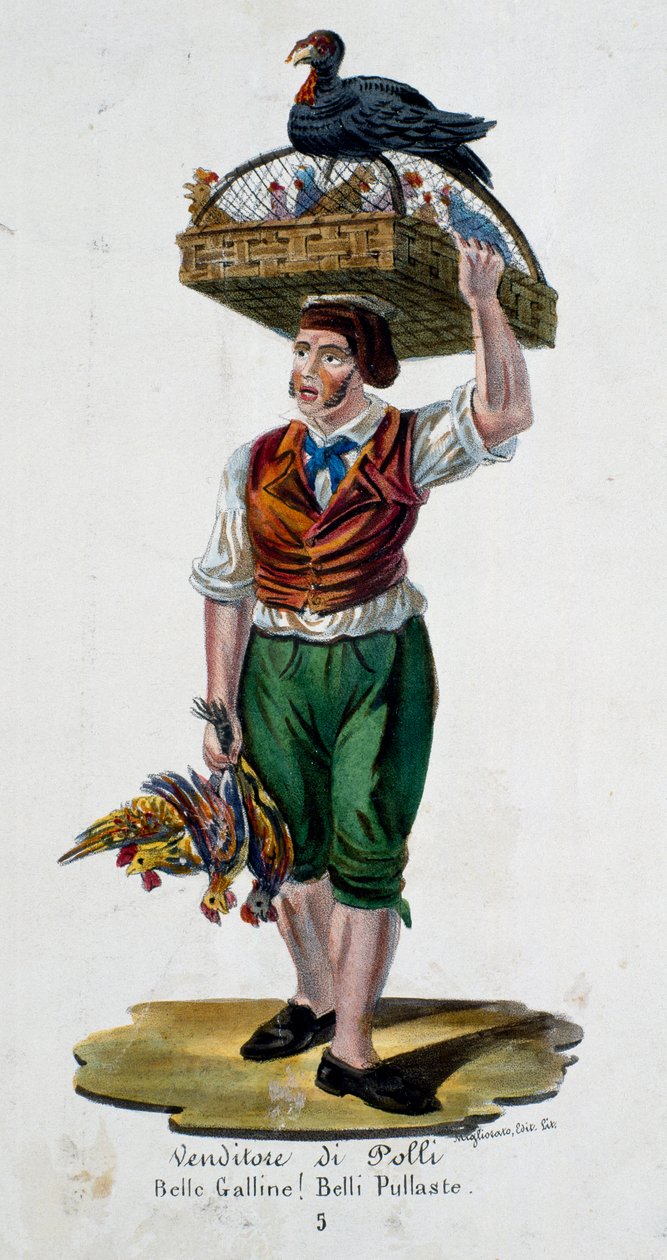 Kycklingförsäljare, Italien av Italian School