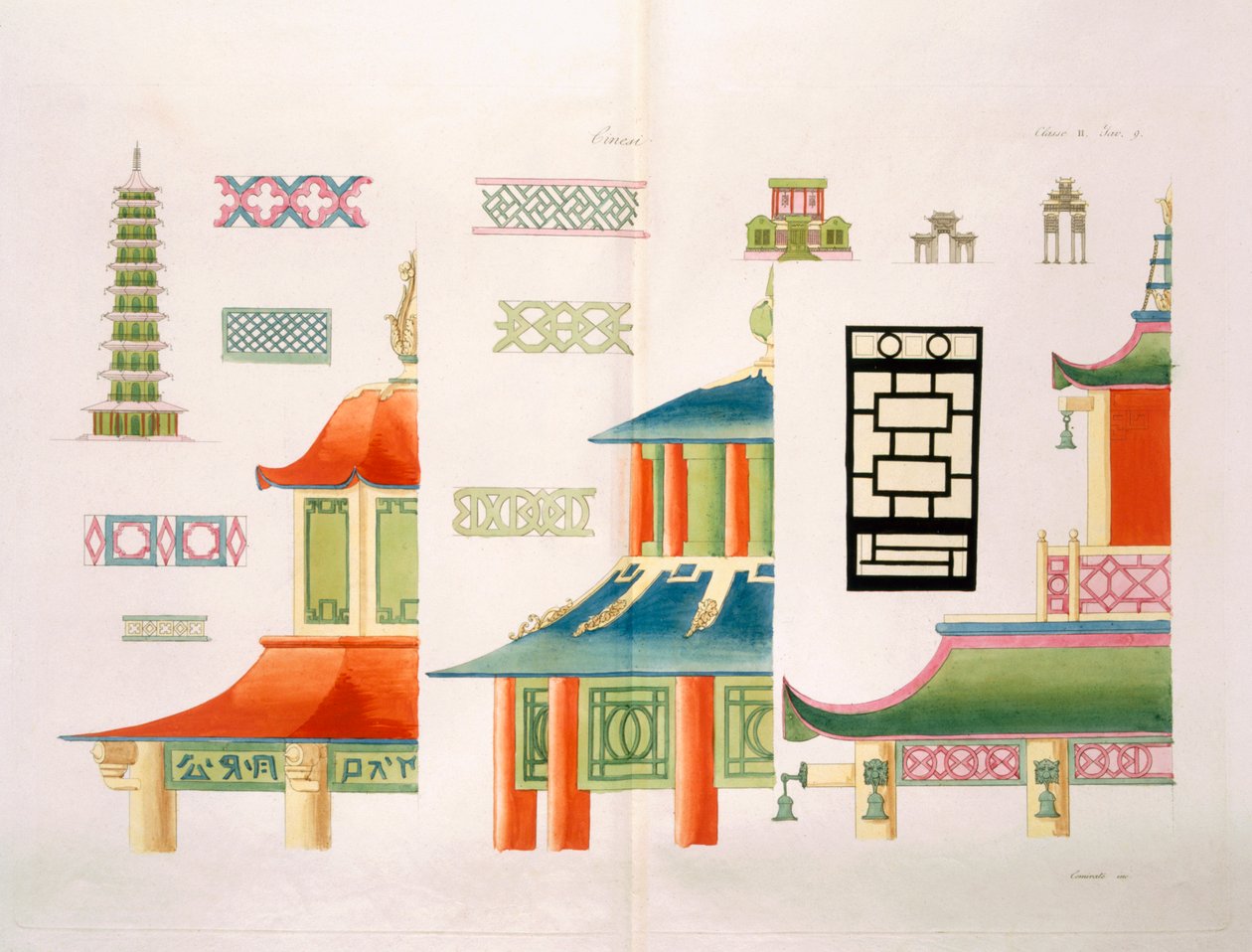 Kinesisk pagoddesign av Italian School